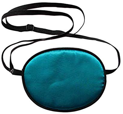 Wdfnexalai Elastische Augenklappe aus Seide für Erwachsene, Lazy Eye, Amblyopie, Strabismus, Blau