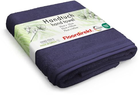 Floordirekt Asciugamano in 100% cotone, 70 x 139 cm, skipper blu, certificato Oeko-Tex 100, telo da bagno, asciugamano da sauna, telo doccia, soffice e ad asciugatura rapida, asciugamano per ospiti