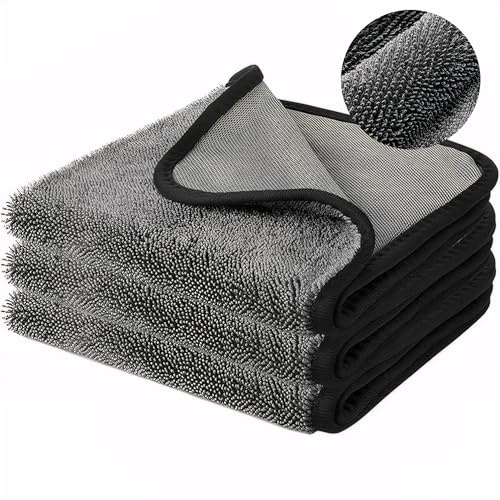 JCGJC 3Pcs Magic Bathroom Drying Cloth, Microfibre Cleaning Cloths, Car Drying Towel for Car Cleaning, Removing Water in Shower&Bathroom, Say Goodbye to Streaks Stains Limescale Deposits