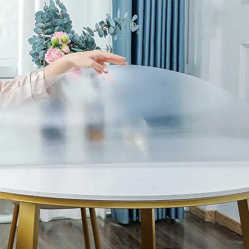 Tappetino rotondo trasparente smerigliato 30 cm 1,5 mm di spessore V bordo smussato prevenzione taglio della pelle pellicola protettiva per tavoli in vetro.