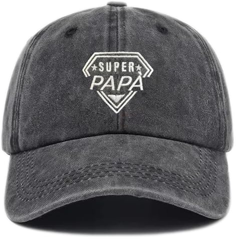 NEONSKY Cappello da Sole Casual da Uomo, Berretto da Baseball Personalizzato, Cappello Ricamato, Super papà/Nonno, Regalo Divertente per Uomo, Festa del papà, Nonno, Natale, Compleanno, Idea Regalo