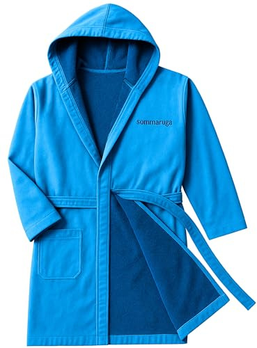 Accappatoio Uomo Cotone Spugna Doppio Tessuto con Cappuccio - 100% Cotone Naturale Ultra Assorbente, Piscina, Palestra - Accappatoio Microspugna Donna (IT, Testo, XXL, Regular, Regular, BLU ROYAL)