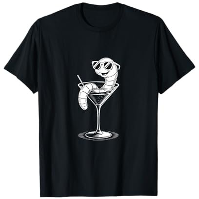 Worm in Sunglasses Chllling in a Cocktail martini glass T-Shirt