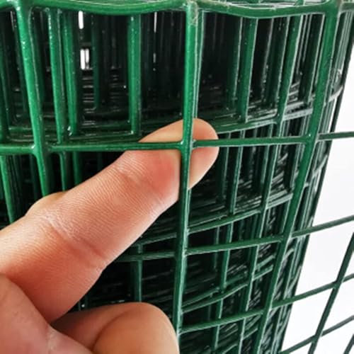 KJoBDwz Staket av trådnät Grön PVC-belagd galvaniserad ståltråd, trädgårdsstängsel, dekorativt stängsel, återanvändbart(1.6mm,1mx18m)