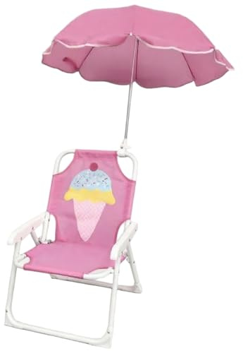 Sedia da spiaggia per bambini con ombrello, pieghevole e staccabile stoffa oxford carina sedia da spiaggia per bambini con baldacchino per all'aperto, cactus