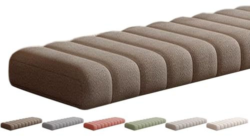 VEAI Coussin de Banc de Jardin Antidérapant - avec Housse Amovible Lavable - Intérieur/Extérieur Coussin de Siège Assise Confort pour Mobilier, Terrasse, Balancelle et Canapé(Café,50x90CM)