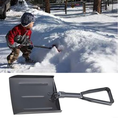 HomeVortex Pala da neve pieghevole leggera per auto con impugnatura ergonomica a D, struttura in polipropilene e metallo, compatta 66 cm estesa 30 cm piegata, portatile per la pulizia invernale di