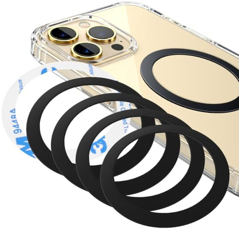 ABOHU Metallplattor för mobilt magnetiskt fäste, 6-pack tunn metallplatta för magnetisk biltelefonhållare, universell ersättningsplatta metallskiva med starkt lim för bilfästen