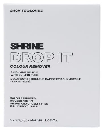 SHRINE Colour REMOVER | Plex Technology | Ammonia Free Colour Removal Powder Infused with Coconut & Argan Oils | Back to Blonde Kit (3 × 30g)