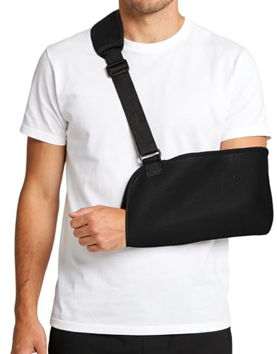 Arm Sling for Shoulder Injury, Shoulder Immobilizer with a Foam Neck Pad, Lightweight, Breathable Immobilizer for Men and Women, Adjustable Padded Arm Support for Broken Wrist, Elbow, Dislocated