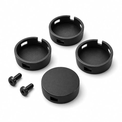 RSYHVG 4 Pack Doorbell Button Replacement with 2 Screws, Black High Strength Replacement Buttons for Peephole Cameras and Video Doorbells, Repair Split Cracked Broken Buttons