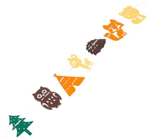 HAPINARY Babyparty Fähnchen aus Vliesstoff Dekoratives Waldtier Partybanner mit Wimpelkette für Shower und Kindergeburtstag Wanddekoration