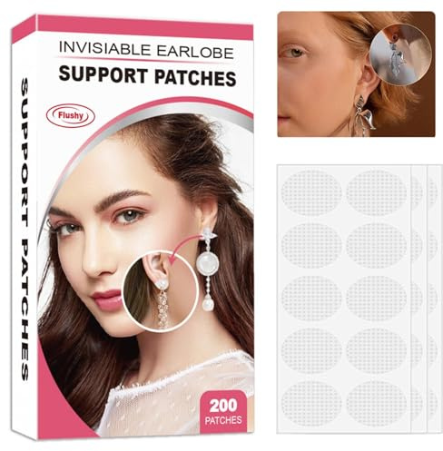 Patch di supporto per lobo 'orecchio – Adesivi per orecchie trasparenti ultra sottili da 2,5 cm | Cuscinetti per sollevamento orecchini in PVC, protezione per foro per orecchie anti-stretching