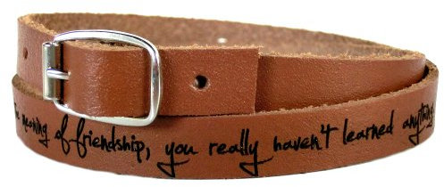 area17 Lederarmband Wickelarmband 50 cm Cognac mit Schnalle Armband mit Wunsch Gravur