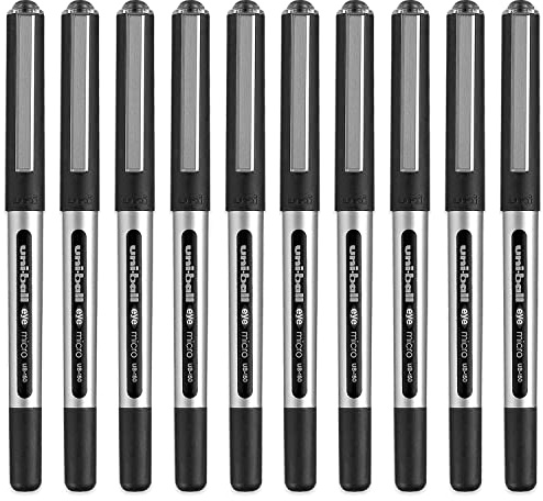 Uni-ball Eye Micro Ub-150 Gelschreiber, 0,5 mm, Uni, Mitsubishi-Bleistift, Schwarz, 10 Stück