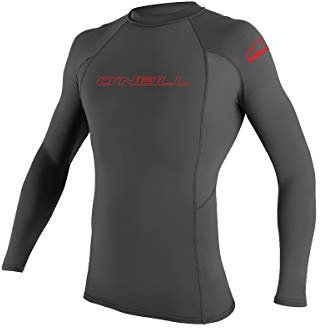 O'Neill Youth Basic Skins UPF 50+ Long Sleeve Rash Guard, Graphite, 10