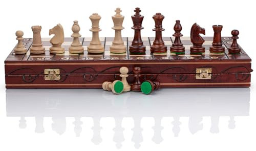 Großen Konsul 48cm große brandneue handgefertigt aus Holz Schachspiel. Gewichtete professionelle Staunton Nr. 5 Stück!!!