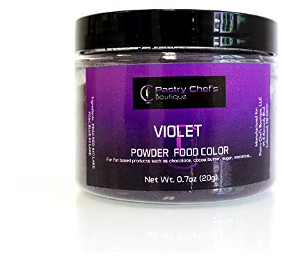 Pastry Chef's Boutique Fat Soluble Powder Food Color - Great for Coloring Chocolate and Cocoa Butter - 0.7 oz. - Violet Purple