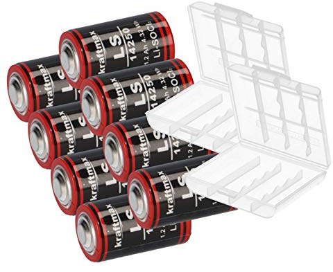 8X Lithium 3,6V Batterie LS 14250-1/2 AA ER14250 Li-SOCl2 LS14250 + Box AKKUman Set (8er + Box)