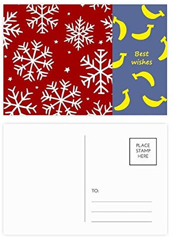 Weihnachts-Schneeflocken-Postkarten-Set mit Bananenmotiv, Rot, 20 Stück