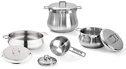 Barazzoni Tummy Batteria 8 pezzi, acciaio inox 18/10, Made in Italy