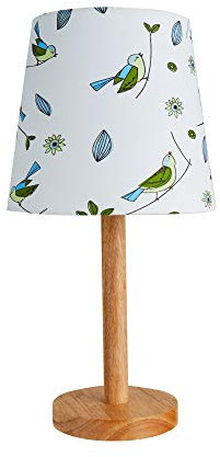 Pauleen 480.36 48036 Cute Bird Max. 20W luminaire à Poser E27 Lampe Chambre Enfant Oiseaux Vert Bleu Tissu/Bois sans Ampoule, Blanc