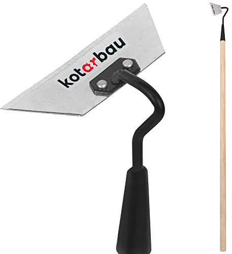 KOTARBAU® Gartenhacke aus Metall 160 mm mit Holzstiel 95 cm Trapezform Gartenhacke mit Stiel Beethacke Pflanzhacke Unkrauthacke mit Stiel Gartenwerkzeug Unkraut Entfernen Gartenpflege