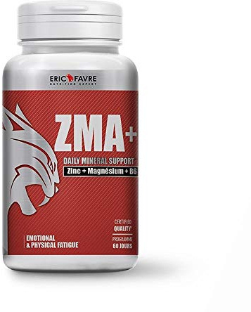 ZMA+ - Complément Hautement Dosé en Zinc Magnésium et Vitamine B6 - Métabolisme Energétique, Synthèse Protéique, Taux de Testostérone - Programme 60J - Eric Favre