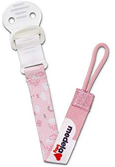 Medela Baby Schnullerkette mit Clip – Passend für fast alle Schnuller – 1 Stück Rosé