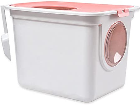 Lettiera per Gatti Grande scatola chiusa Lettiera Cat Box Pan Doppia Design Design Cat Vasty Top Inserimento Tipo Anti-Spruzzatura Forniture per gatti anti-spruzzo con scollo in plastica PET Toilette