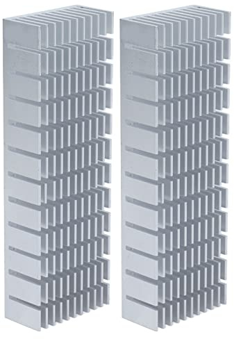 Dissipatore di calore in alluminio, 2 pezzi scheda radiatore di calore anodizzato 120 mm x 40 mm x 20 mm Mini universale per semiconduttore per circuito stampato(Senza adesivo)