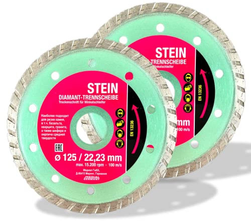 2er-SET | Diamanttrennscheibe G-STONE Turbo Diamantscheibe universal Trockenschnitt Beton, Granit, Stein & Klinker | Ø 125 mm