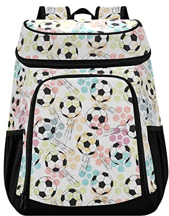 Grunge Textur Fußballball Kühlrucksack Damen Herren Picknick Kühltasche Isolierte große Kapazität Lunch-Taschen für Arbeit Angeln Wandern Camping Park Strand