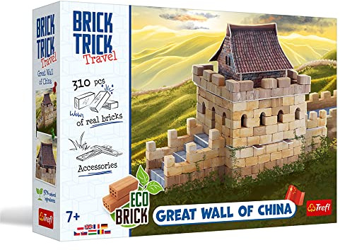 Trefl - Brick Trick Travel: Great Wall Of China - Costruire Con I Mattoncini, Viaggio, Grande Muraglia Cinese, Cina, Mattoncini EKO, 310 Mattoncini, Set Creativo Per Bambini Dai 7 Anni In Su