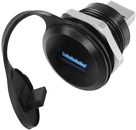 QIANRENON USB 3.0 Stecker auf Buchse, Gewindebefestigungsadapter, 5 Gbit/s, Rund, Wasserdicht, Konverter, Datenanschluss, Montagebuchse