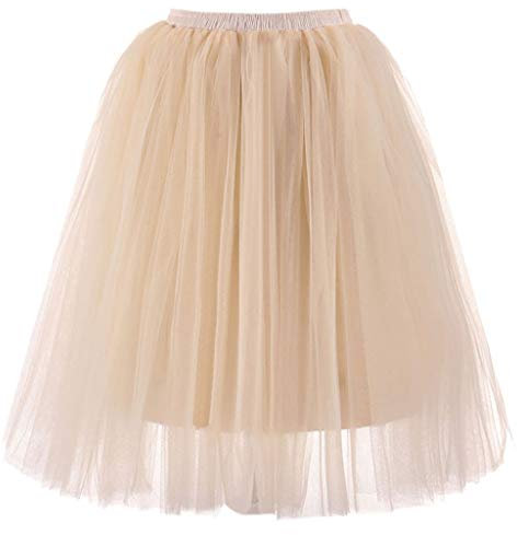 Tüllrock Damen Petticoat Unterrock Rock 50er Vintage Ballet Blase Tanzrock Tanzkleid Ballkleid Kurz Retro Tütü Rock Tutu Röcke Kleid Ballett Petticoat Ballett
