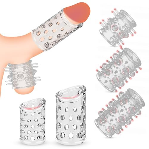 BDSMYEE 6pcs Guaina Pene, Guaine e prolunghe per il pene, Sex Toys Coppie Masturbatori Maschili, Sleeve Guaina Fallica per Ritardare L'eiaculazione Precoce