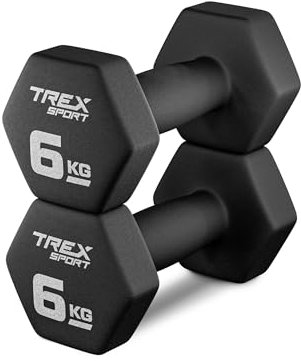 TREX SPORT Neopren Hanteln Set | Kurzhanteln 2er Set 4kg-20kg | Hanteln Frauen & Männer Set (2 x 6 kg)