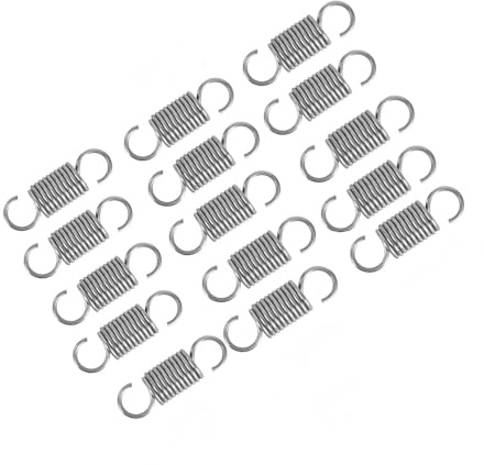 15 Zugfedern, 1,2 x 8 x 30 mm, doppelte Zugfeder mit Edelstahl-Doppelhaken, Drahtdurchmesser, S-förmige doppelte Hakenfeder