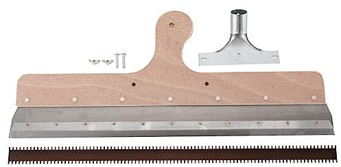 Großflächenrakel gezahnt 560mm für Putz und Mörtel | Stehrakel mit Steckvorrichtung, Zahnbreite 2mm, Höhe 3,5mm, inkl. Ersatzzahnleiste, für Wandverputz.