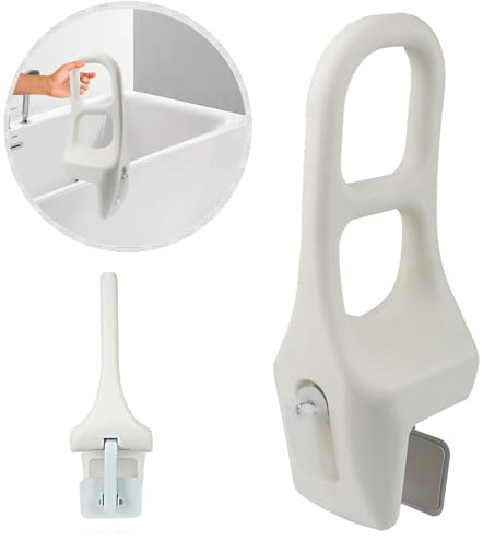Adjustable Bathtub Grab Bars, Anti-Skid Bathtub Rails with Rubber Lining, Safety Bathroom Support Handle, Stability Aid for Mobility for Bathroom and Toile