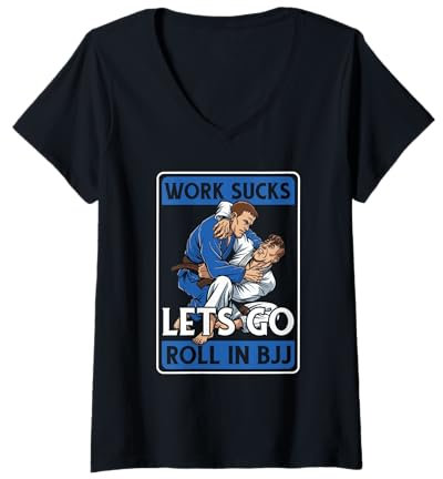 Damen Brazilian Jiu Jitsu Gi Grappling - Bodenkampf Bjj T-Shirt mit V-Ausschnitt