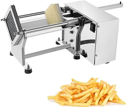 WXPXYBF Machine électrique de Coupe de Frites, Hachoir à Fruits et légumes Commercial, avec Lames remplaçables de 6 mm, 9 mm, 13 mm, Coupe-Frites Professionnel en Acier Inoxydable