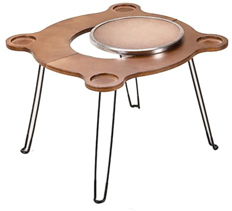 Table de barbecue portable 3 en 1 avec foyer et couvercle - Kit de cuisson d'extérieur pliable pour terrasse et camping