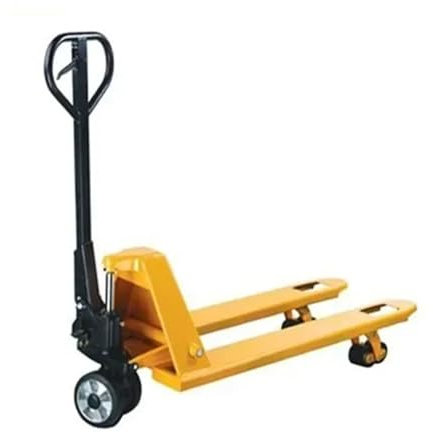 BADIKA transpaleta Manual transpaleta móvil Carretilla elevadora Manual portátil de Perfil bajo con Bomba hidráulica de Horquilla Larga(Yellow)