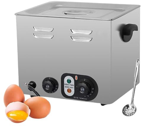 LYFDPN Hervidor de Huevos eléctrico de 2,6 KW + 1/colador, hervidor de Huevos de Aguas Termales Comercial con Tiempo y Temperatura Ajustables 30-110 °C