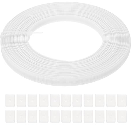 PATIKIL Ossa per Cucire, 15 Iarde 8mm Ampio Poliestere Alto Densità Stecche per Corsetti Corsetto Stecca con 60Pz Cappucci Terminali per Corsetto Abito Sposa Cappello Fai da Te, Beige