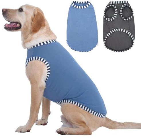2per Pack Sonnenschutz Shirt Hund, trocknend, Grau, Blau, 3XL | UV-Schutz & Sonnenschutz；Kühlend & atmungsaktiv；Schmutzabweisend & schnell trocknend