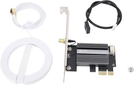 Annadue WiFi 6e PCIe Card 4174mbps con Bluetooth 5.2, Tri-Banda 2.4/5/6GHz Adaptador Inalámbrico para PC de Escritorio, para0/11 para Linux (Antena de Cable de extensión)