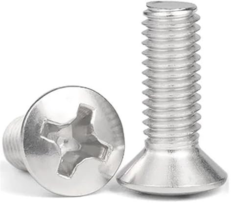 Fitaulip 2-50Pcs M2.5-M10 304 Stainless Steel Cross Recessed Half Oval Raised Countersunk Head Screw Bolt(16mm,2Pcs M10)